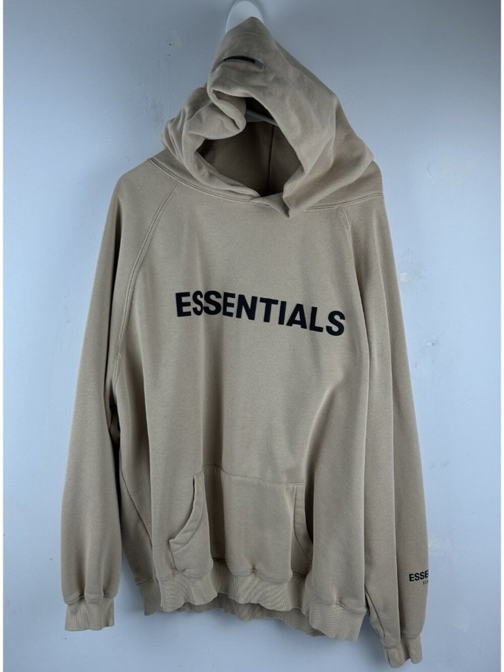 ESSENTIALS "F.O.G." Men’s L Khaki Hoodie | fear Of God